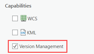 Enable version management on the feature layer. Enable version management on the feature layer.
